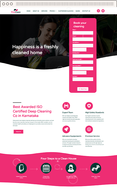 pinkclean website
